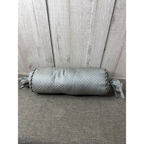 Decorative Pillow Set  Jacquard Tapestry Fabric Corded Trim 2 Square and Bolster - Picture 7 of 8